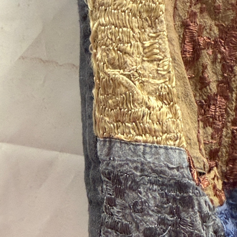 Vintage Sacred Threads Patchwork Boho Vest OSFM Made in India Cotton Textured - Picture 13 of 16